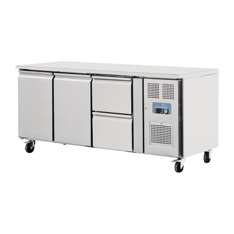 Polar U-Series 2 Door and 2 Drawer Counter Fridge 417Ltr - GD874-A