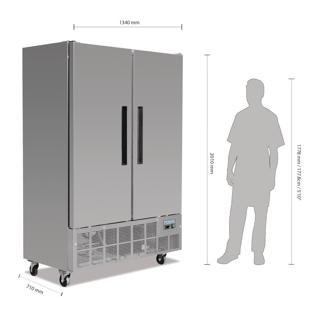 Polar G-Series 2 Door Slimline Freezer 960Ltr - GD880-A