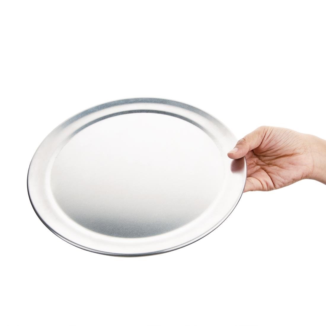 Vogue Aluminium Pizza Tray Wide Rim 255mm - GE197