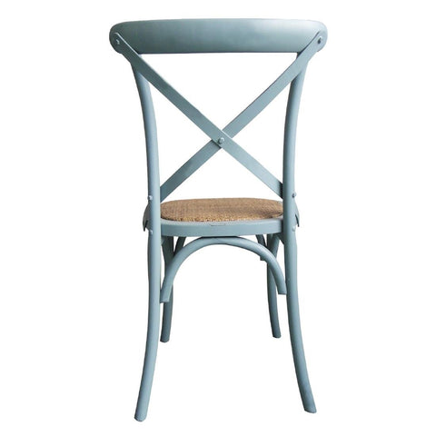 Bolero Blue Wooden Dining Chairs with Backrest (Pack of 2) - GG655