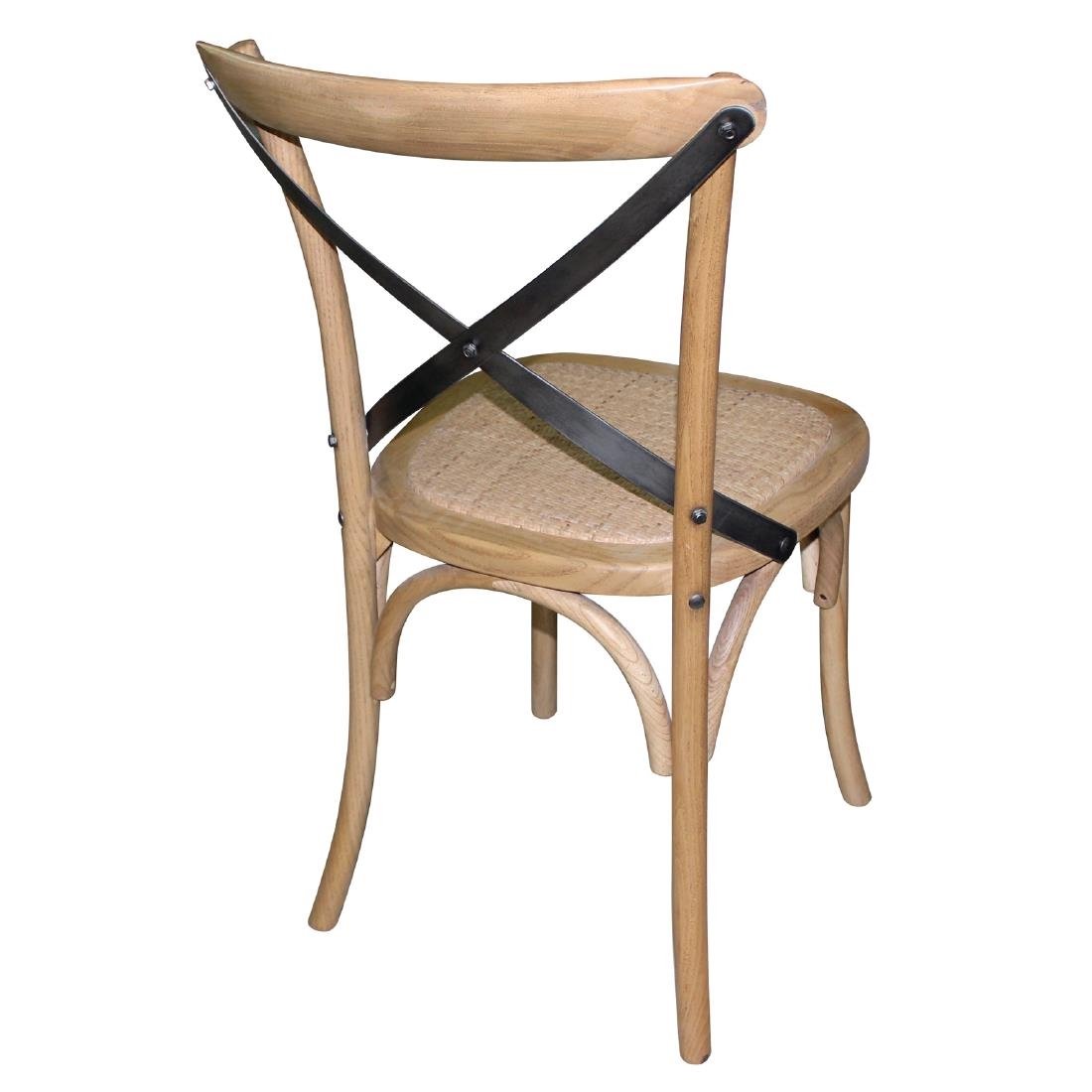 Bolero Natural Wooden Dining Chairs with Backrest (Pack of 2) - GG656