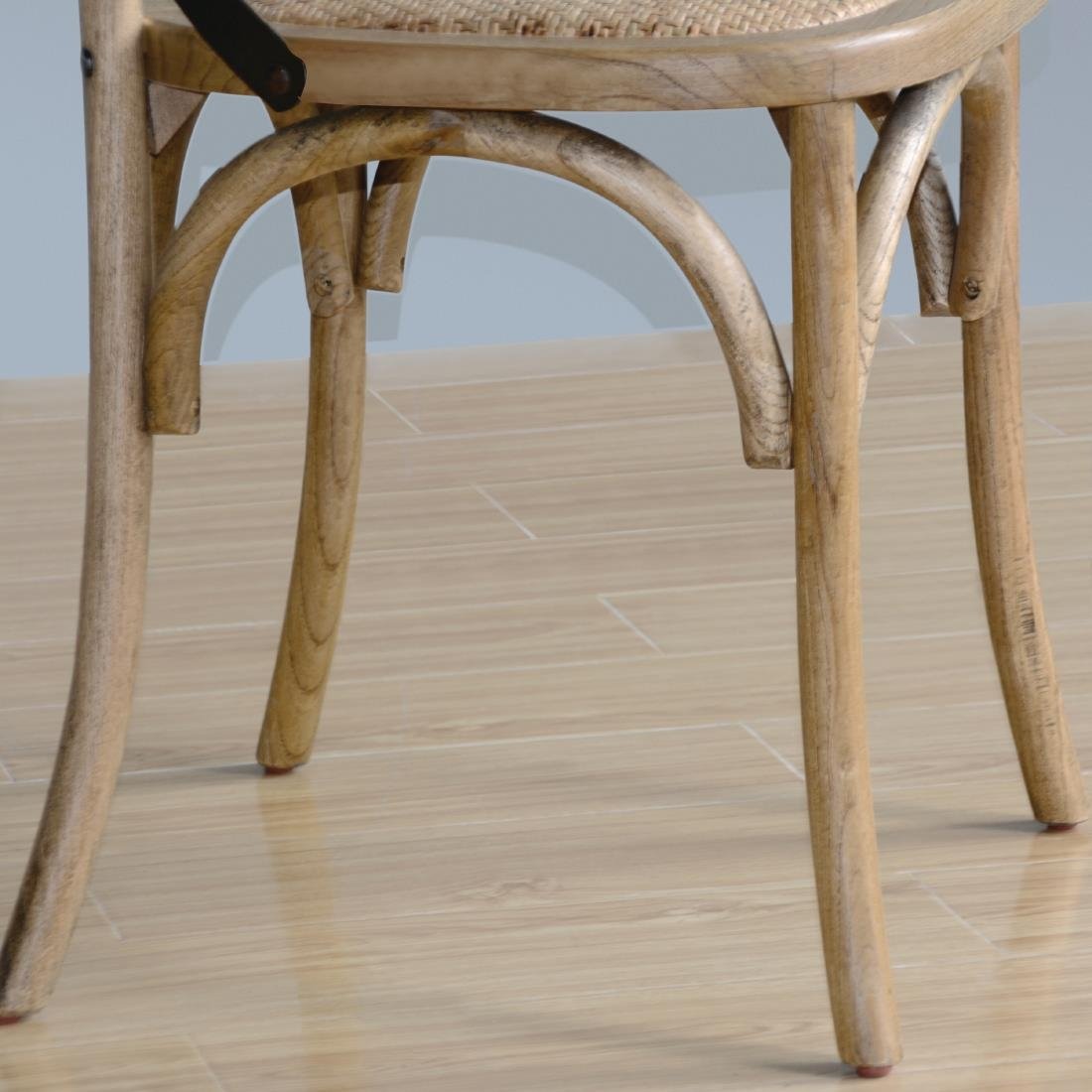 Bolero Natural Wooden Dining Chairs with Backrest (Pack of 2) - GG656