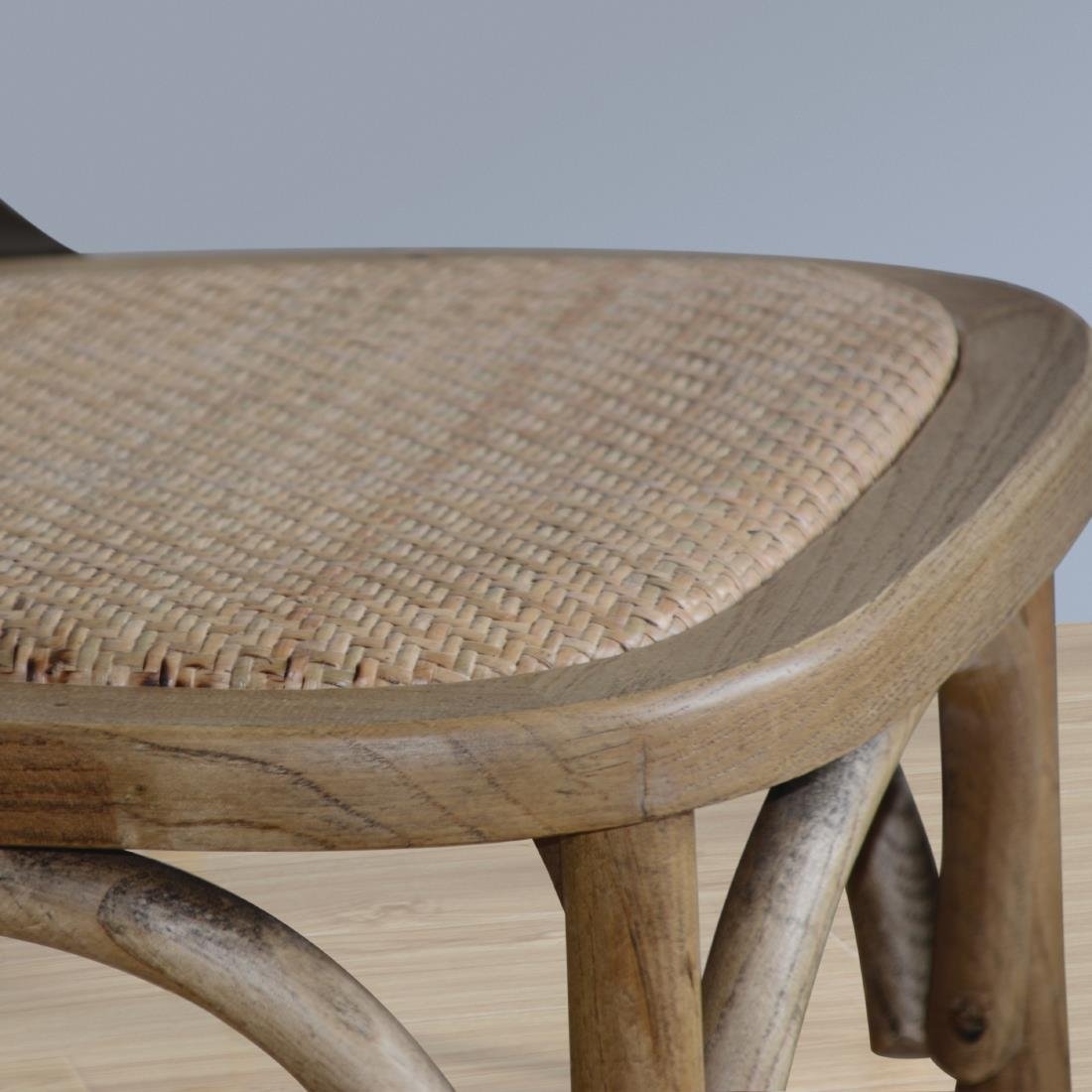 Bolero Natural Wooden Dining Chairs with Backrest (Pack of 2) - GG656