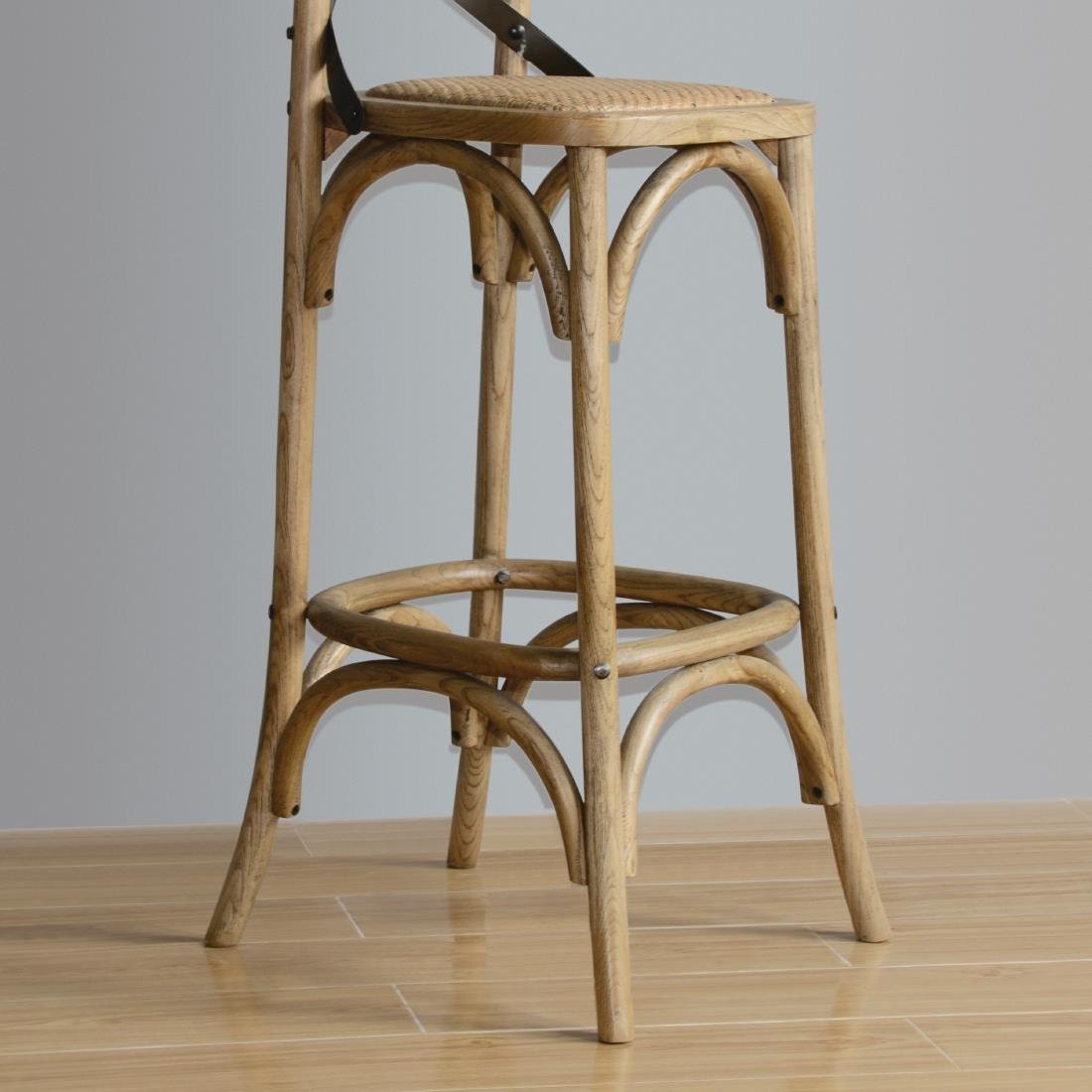 Bolero Wooden Bar Stool with Backrest - GG657