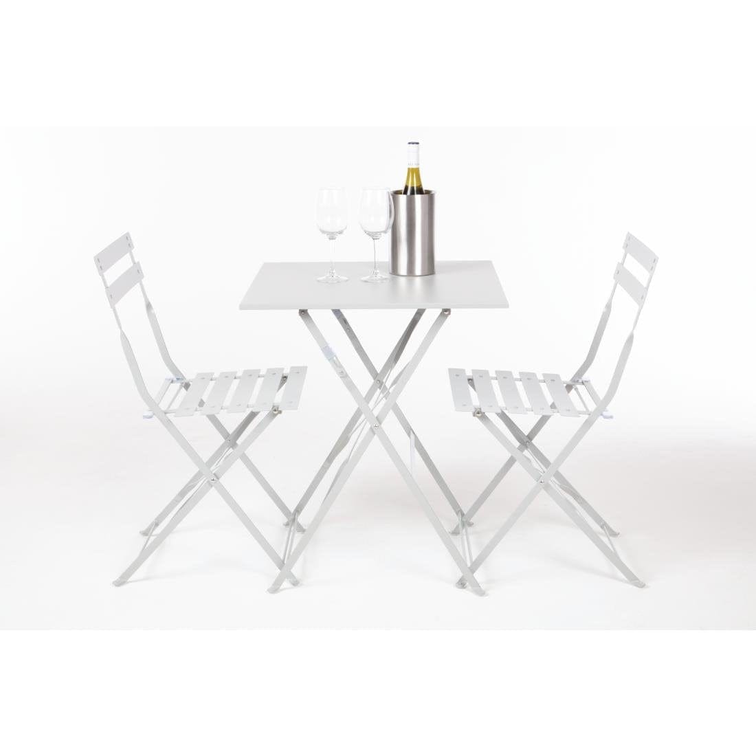 Bolero Grey Pavement Style Steel Folding Chairs (Pack of 2) - GH551
