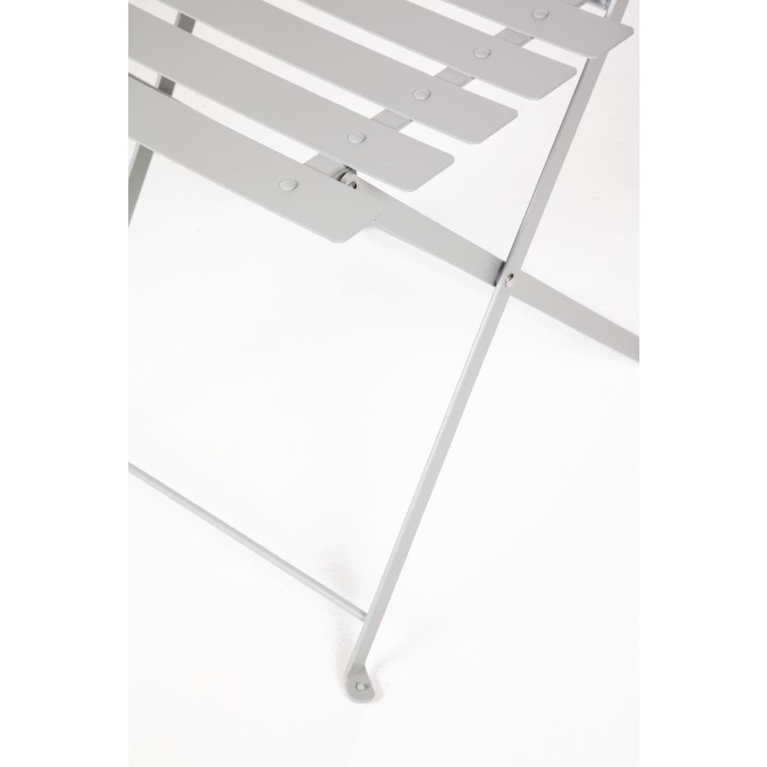 Bolero Grey Pavement Style Steel Folding Chairs (Pack of 2) - GH551