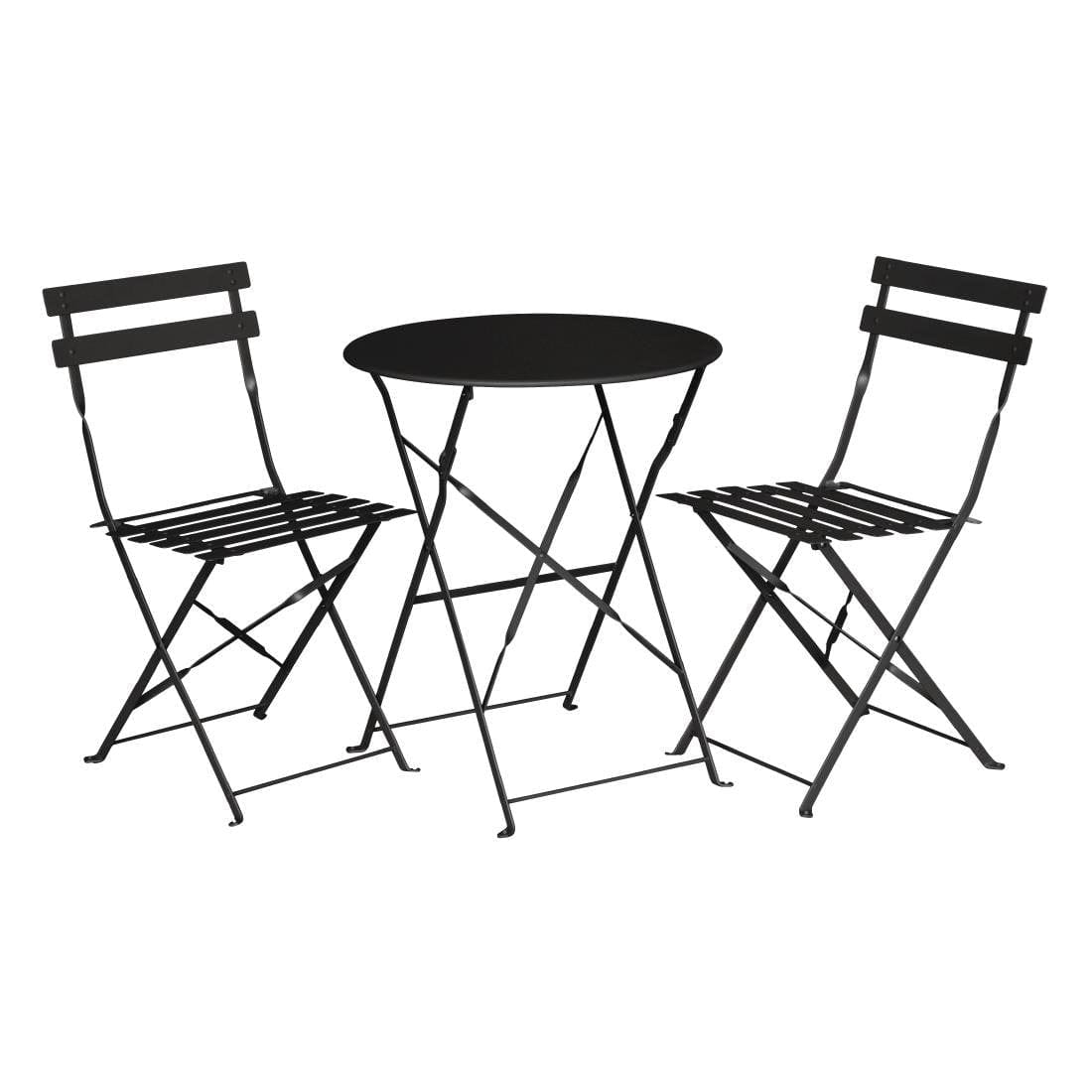 Bolero Black Pavement Style Steel Table 595mm - GH558