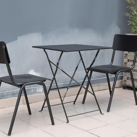 Bolero Black Square Pavement Style Steel Table - GK989