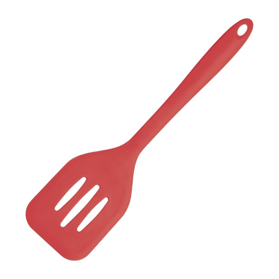 Vogue Silicone Flexible Slotted Spatula Red 31cm - GL217