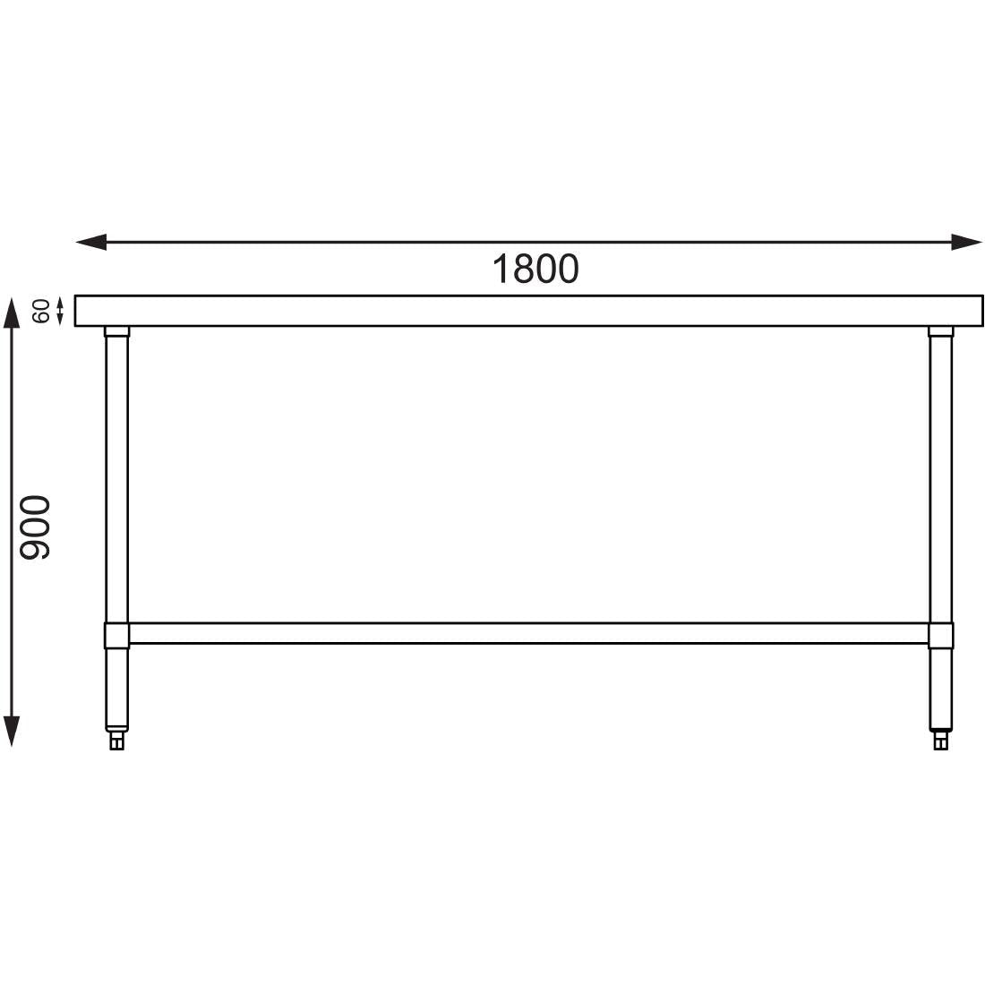 Vogue Stainless Steel Centre Table 1800mm - GL279