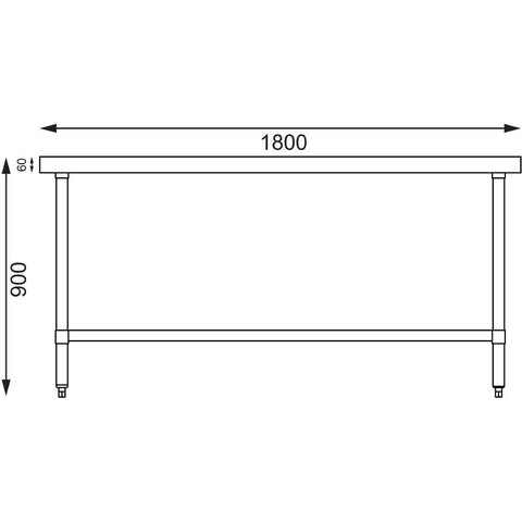 Vogue Stainless Steel Centre Table 1800mm - GL279