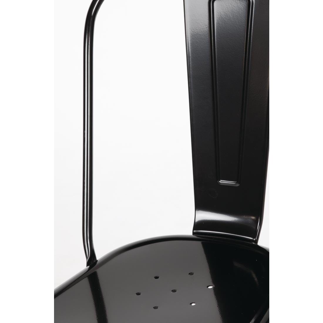 Bolero Black Steel Bistro Side Chair (Pack of 4) - GL331