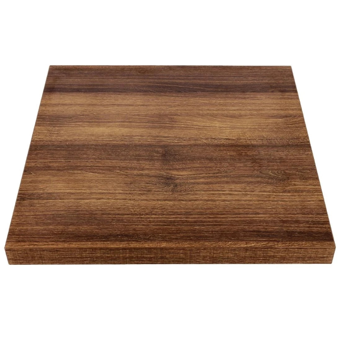 Bolero Pre-drilled Square Table Top Rustic Oak 700mm - GR330