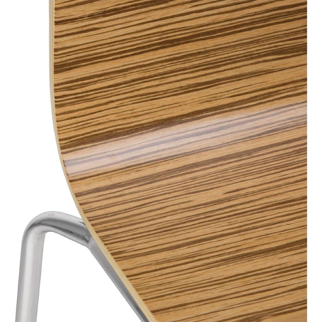 Bolero Square Back Side Chair Zebrano (Pack of 4) - GR344