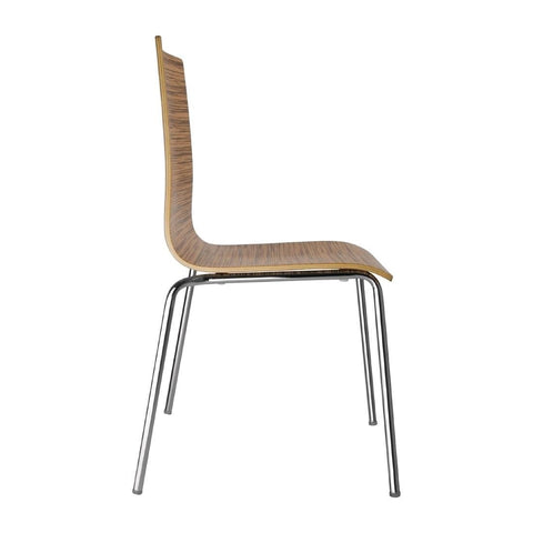 Bolero Square Back Side Chair Zebrano (Pack of 4) - GR344