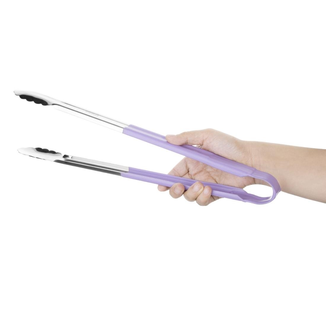 Hygiplas Colour Coded Serving Tong Purple 405mm - HC853