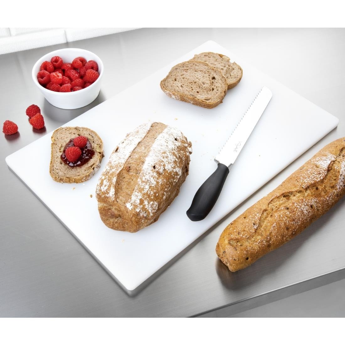 Hygiplas Antibacterial Low Density Chopping Board White - 450x300x10mm - HC860