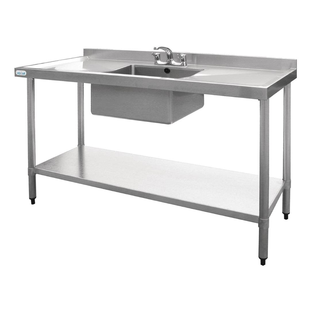 Vogue Single Bowl Sink Double Drainer - 1500mm x 700mm 90mm Drain - HC918