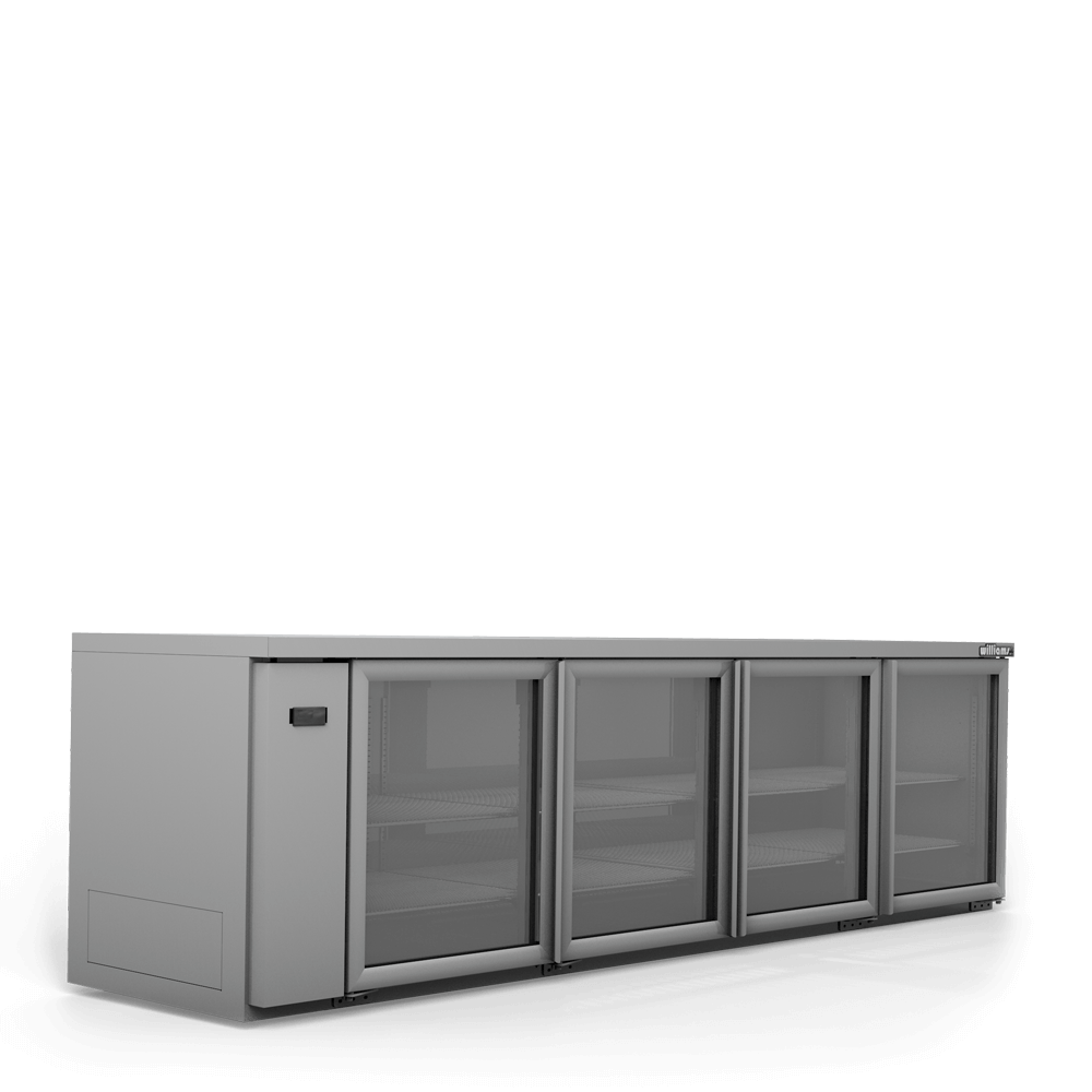 Williams Boronia - Four Door Stainless Steel Remote Back Bar Counter Display Refrigerator HB4RGS