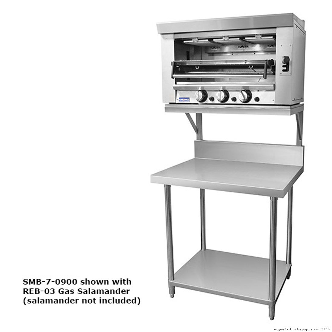 Modular Systems Heavy Duty Salamander Bench With Shelf Braces SMB-8-1200