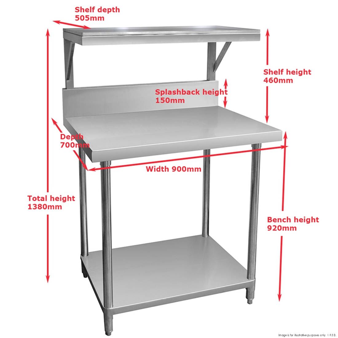 Modular Systems Heavy Duty Salamander Bench With Shelf Braces SMB-8-1200