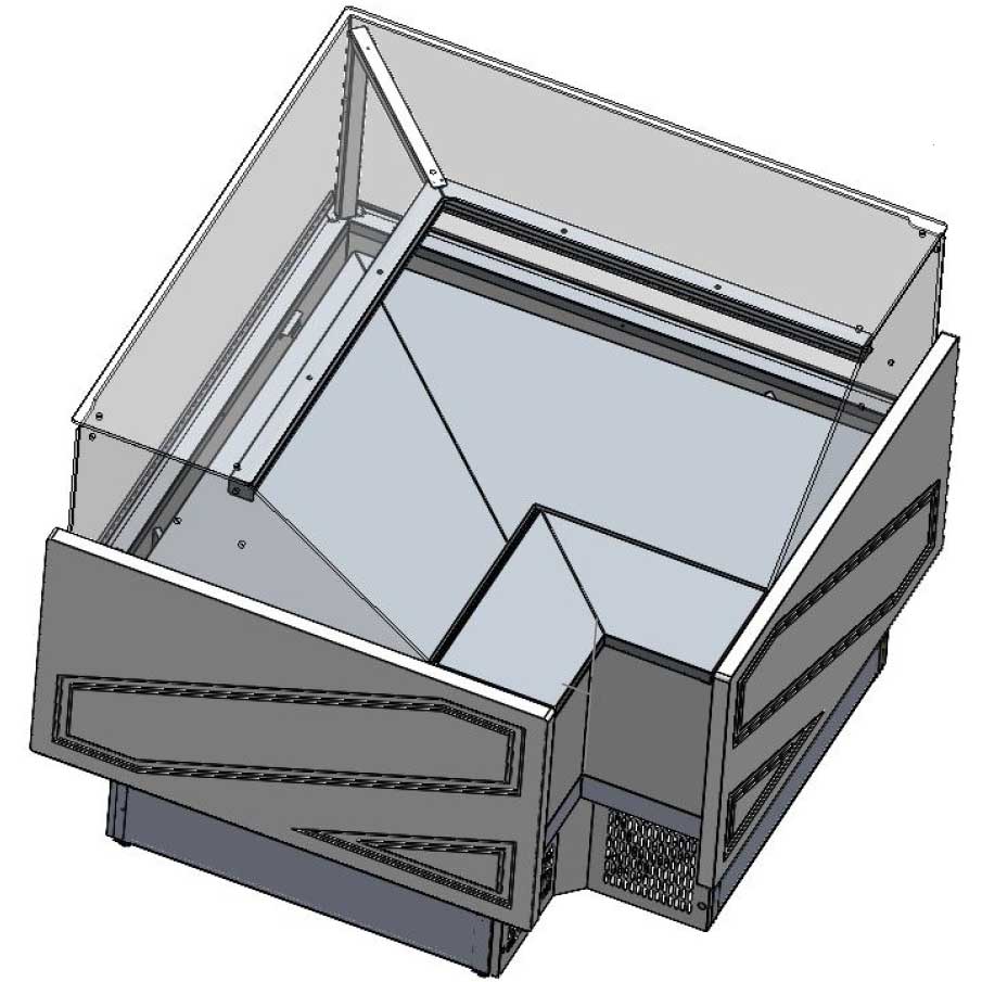 Tecnodom By Fhe Series Mr Corner Deli Display W/ Storage & Castors TDMR-E