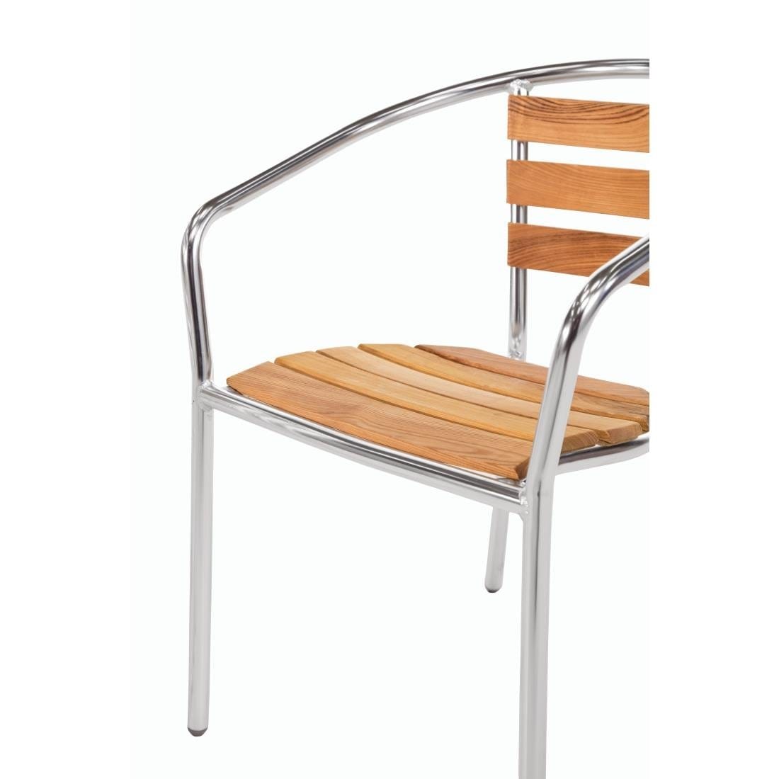 Bolero Aluminium & Ash Chairs (Pack of 4) - U421