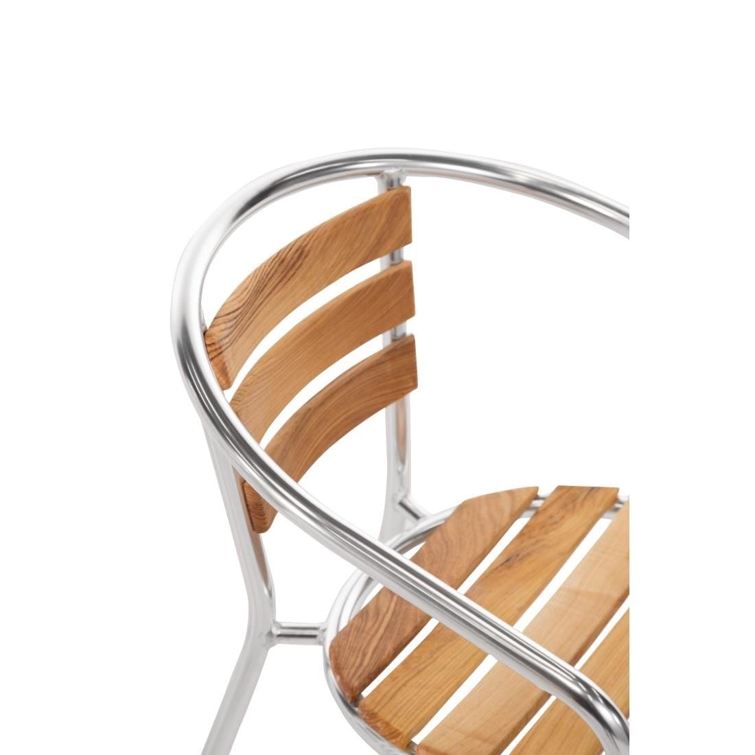 Bolero Aluminium & Ash Chairs (Pack of 4) - U421