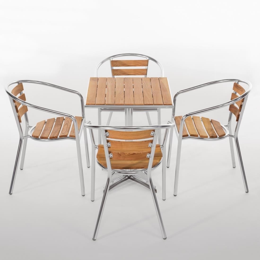 Bolero Aluminium & Ash Chairs (Pack of 4) - U421