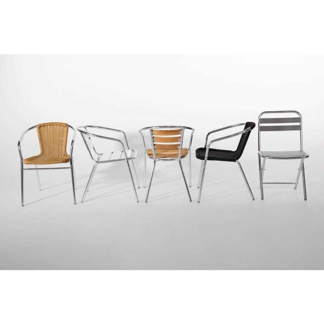 Bolero Aluminium & Ash Chairs (Pack of 4) - U421