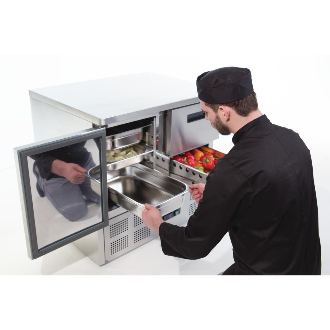Polar G-Series One Door Two Drawer Counter Fridge 240Ltr - U637-A